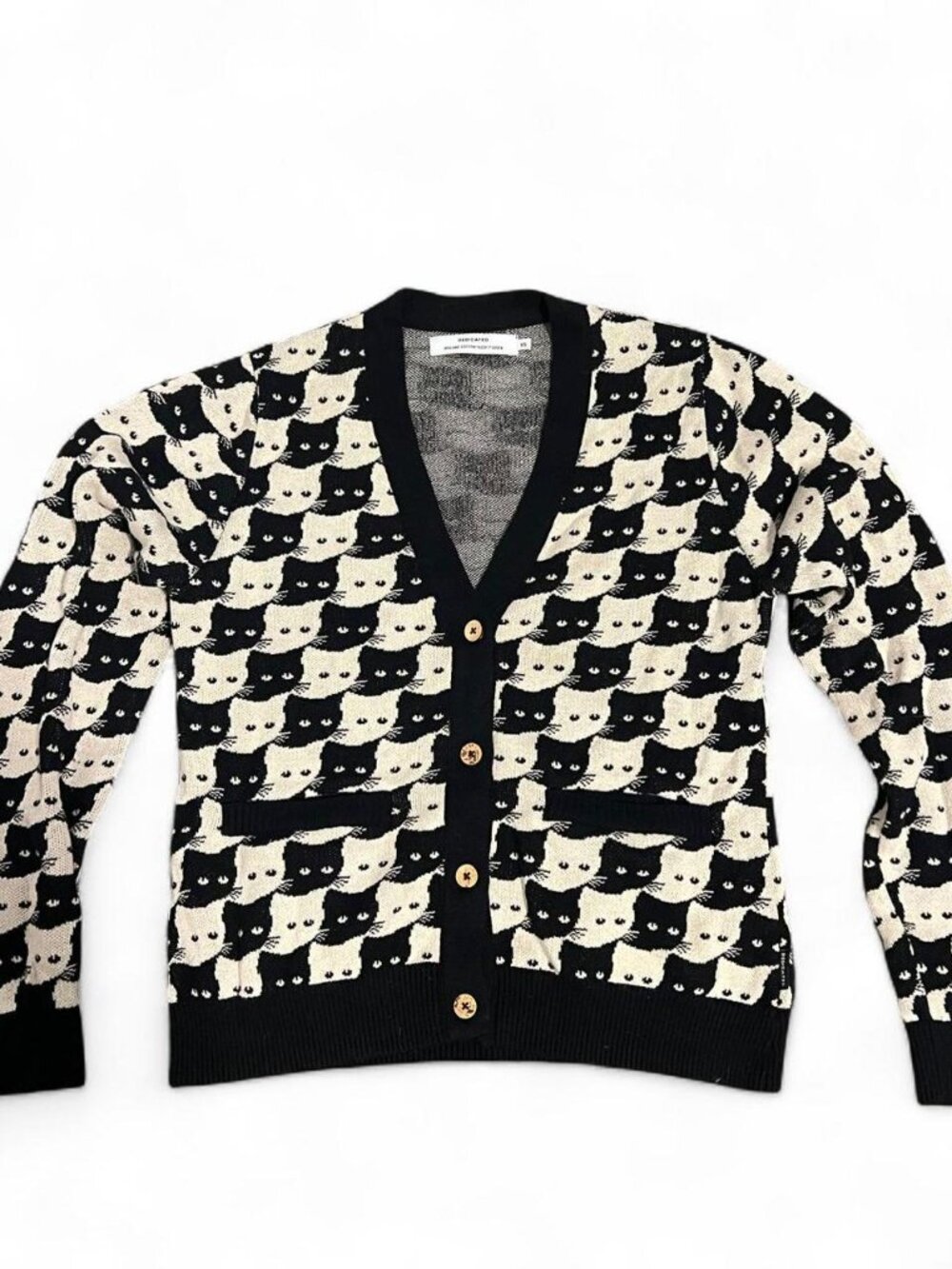 Dedicated Cat Print Cardigan 100% Organic Cotton XS